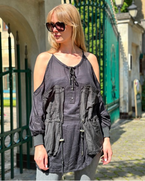 Halenka dámská Diesel černá s provázky